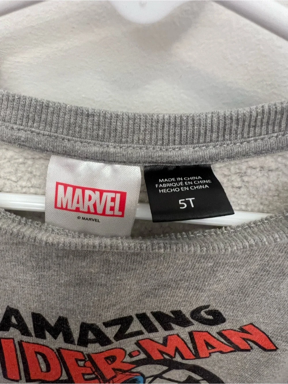 Marvel Grey Spider-Man Graphic Sweatshirt with Red & Blue Print